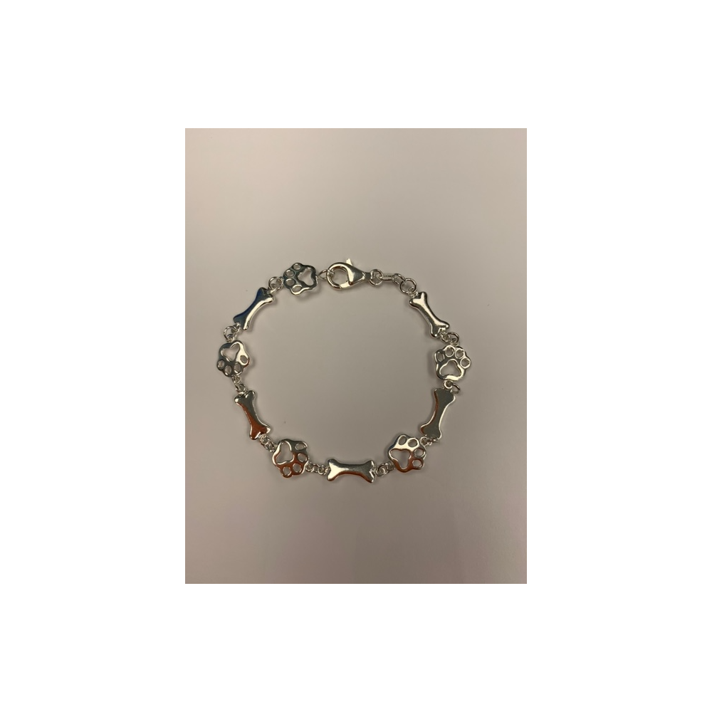 Silver Paw and Bone bracelet