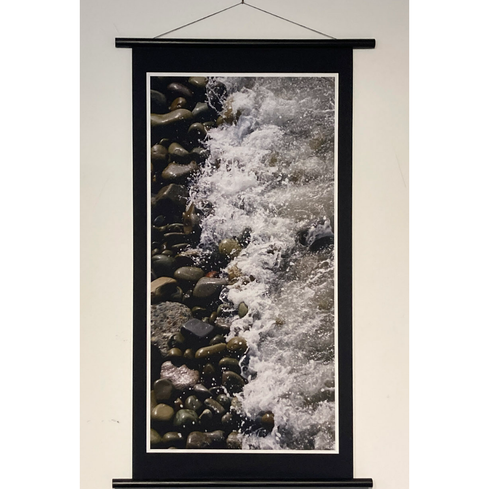 Rocks and Water on Satin Scroll
