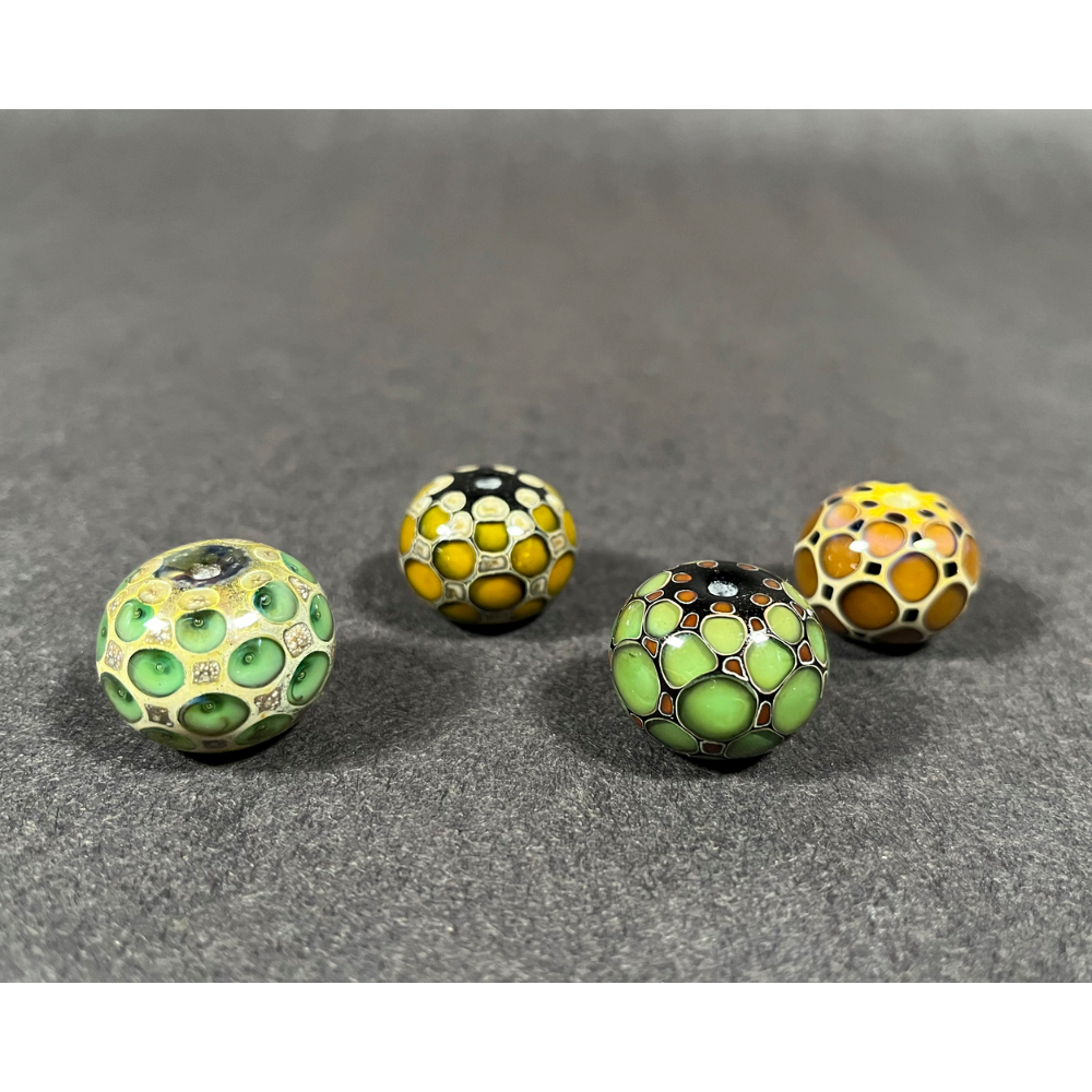 4 Glass Beads Handmade by Michael Barley