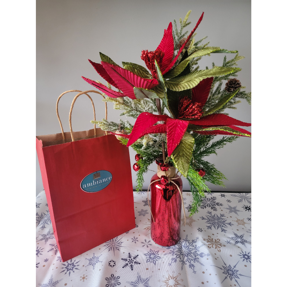Christmas vase/floral arrangement by Ambiance in St John, IN