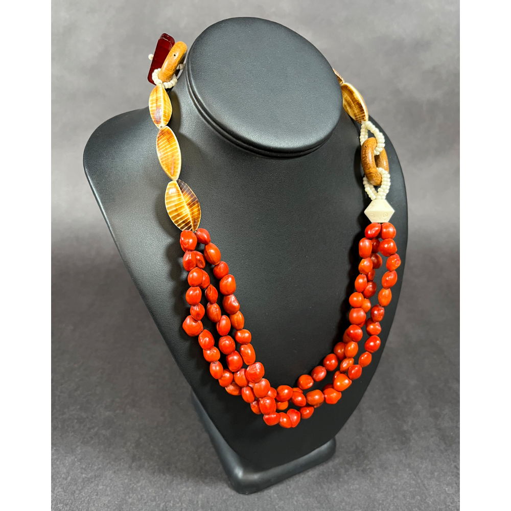Natural Beads in Red, Necklace