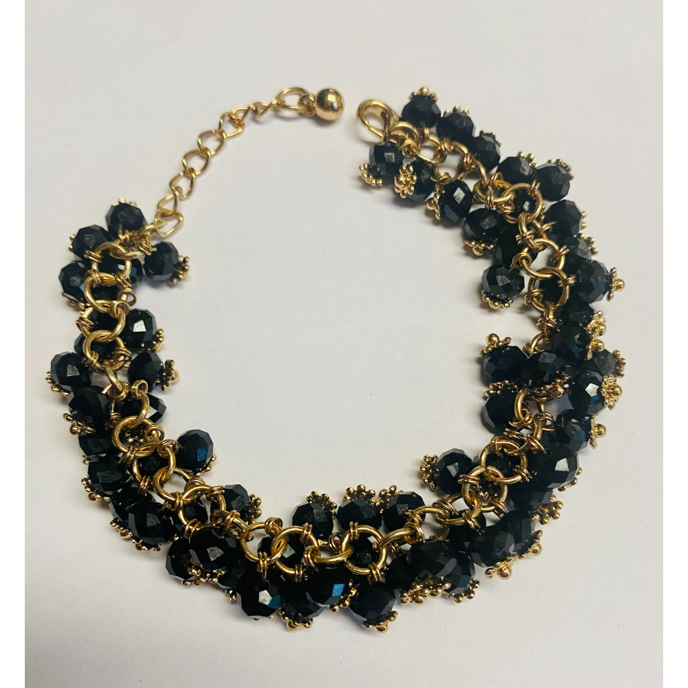 Bracelet Black Faceted Beads Galore 