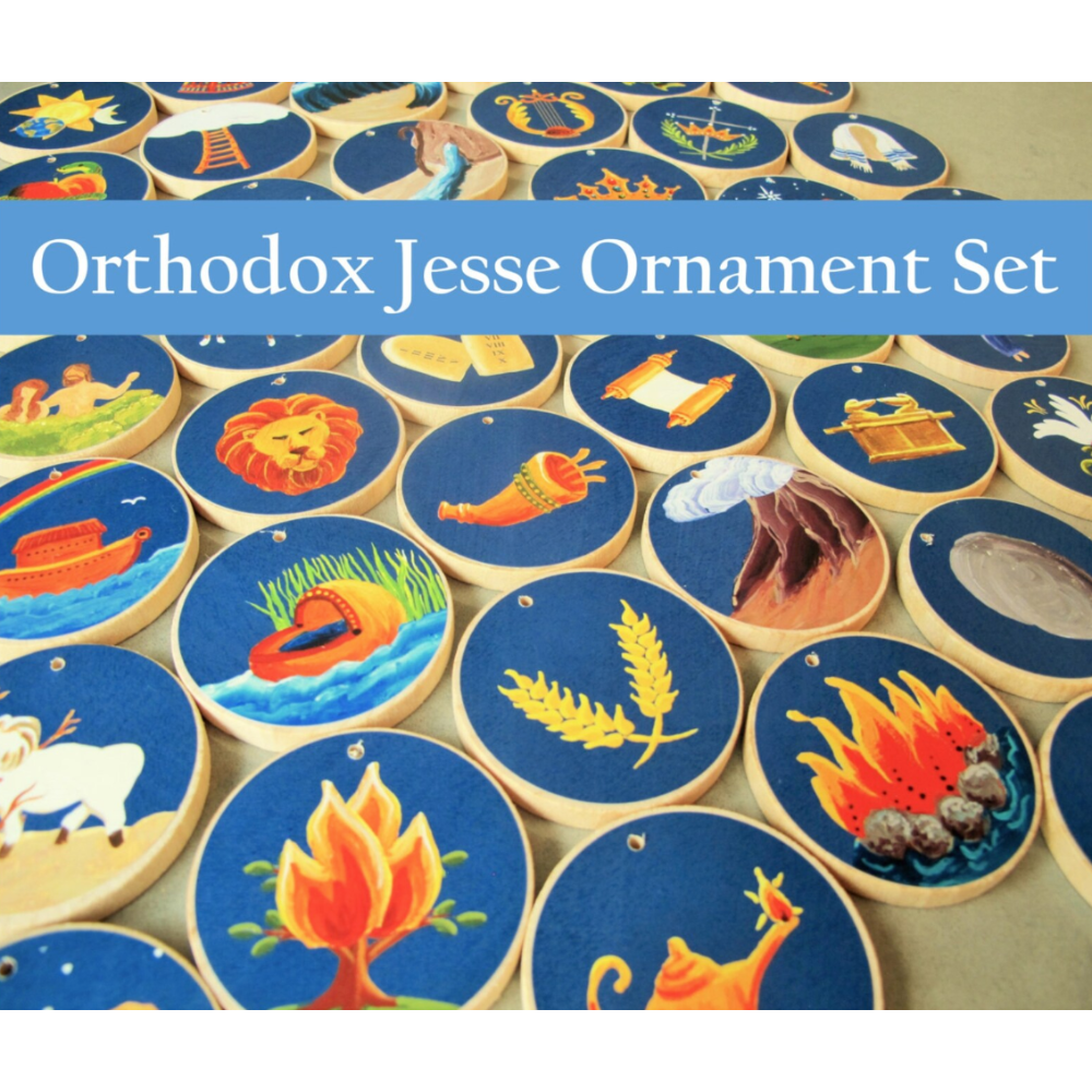 Orthodox Jesse Tree Ornaments & Book for Nativity Advent