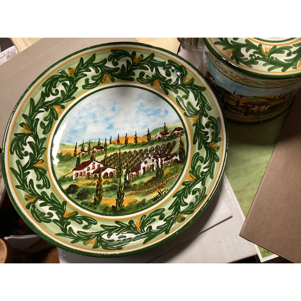 Hand painted 12 inch diameter bowl from Siena
