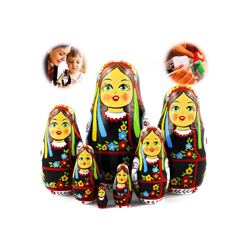 Ukrainian Dolls - 7 Pcs Ukrainian Nesting Dolls Gifts - Ukrainian Folk Costume Clothing Matryoshka