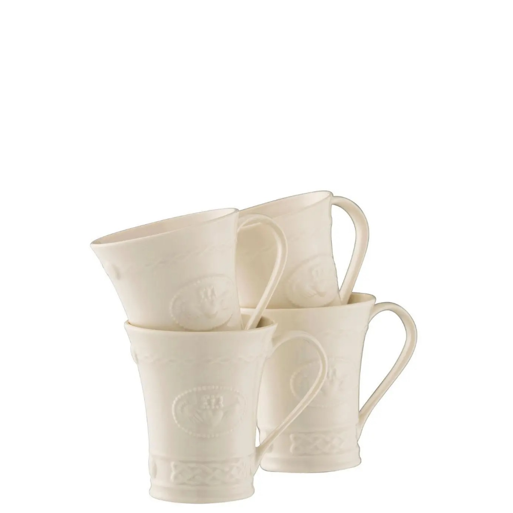 Belleek  Claddagh Mugs, Set of 4