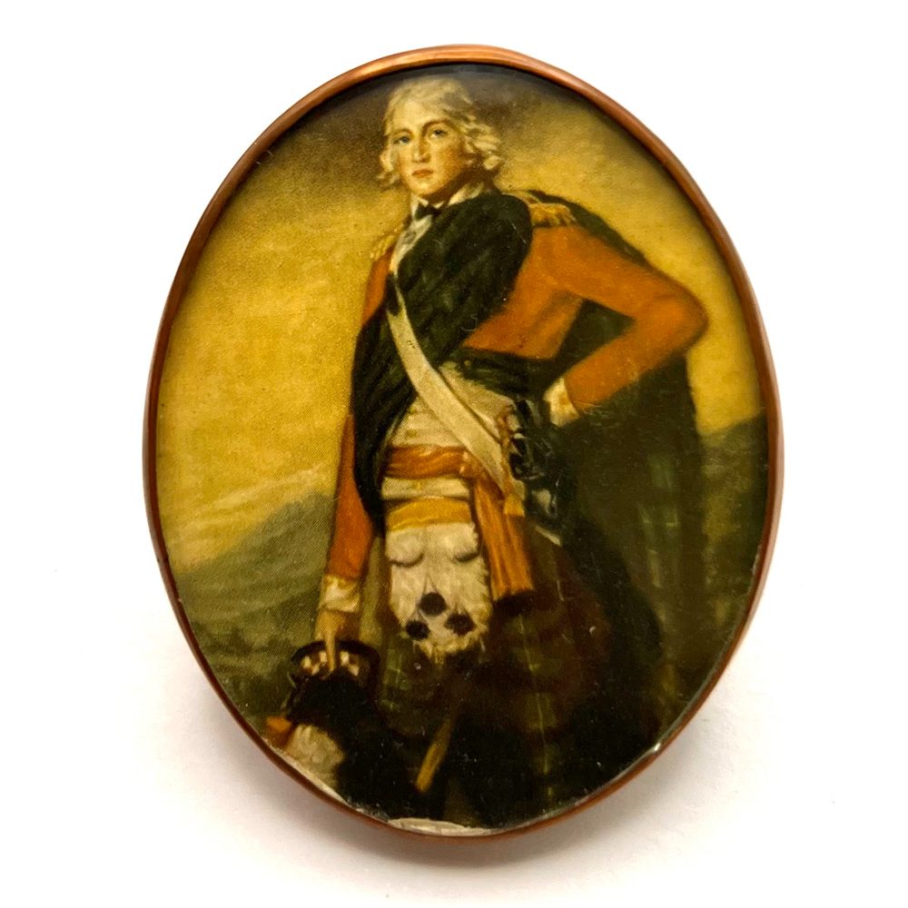 LARGE paper under glass of button of Scottish nobleman .