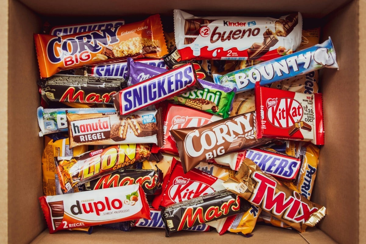 Box full of candy bars