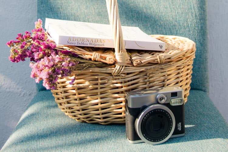 Gift basket with camera