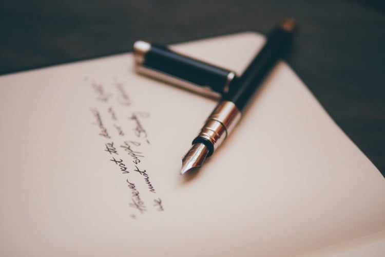 handwritten thank you note