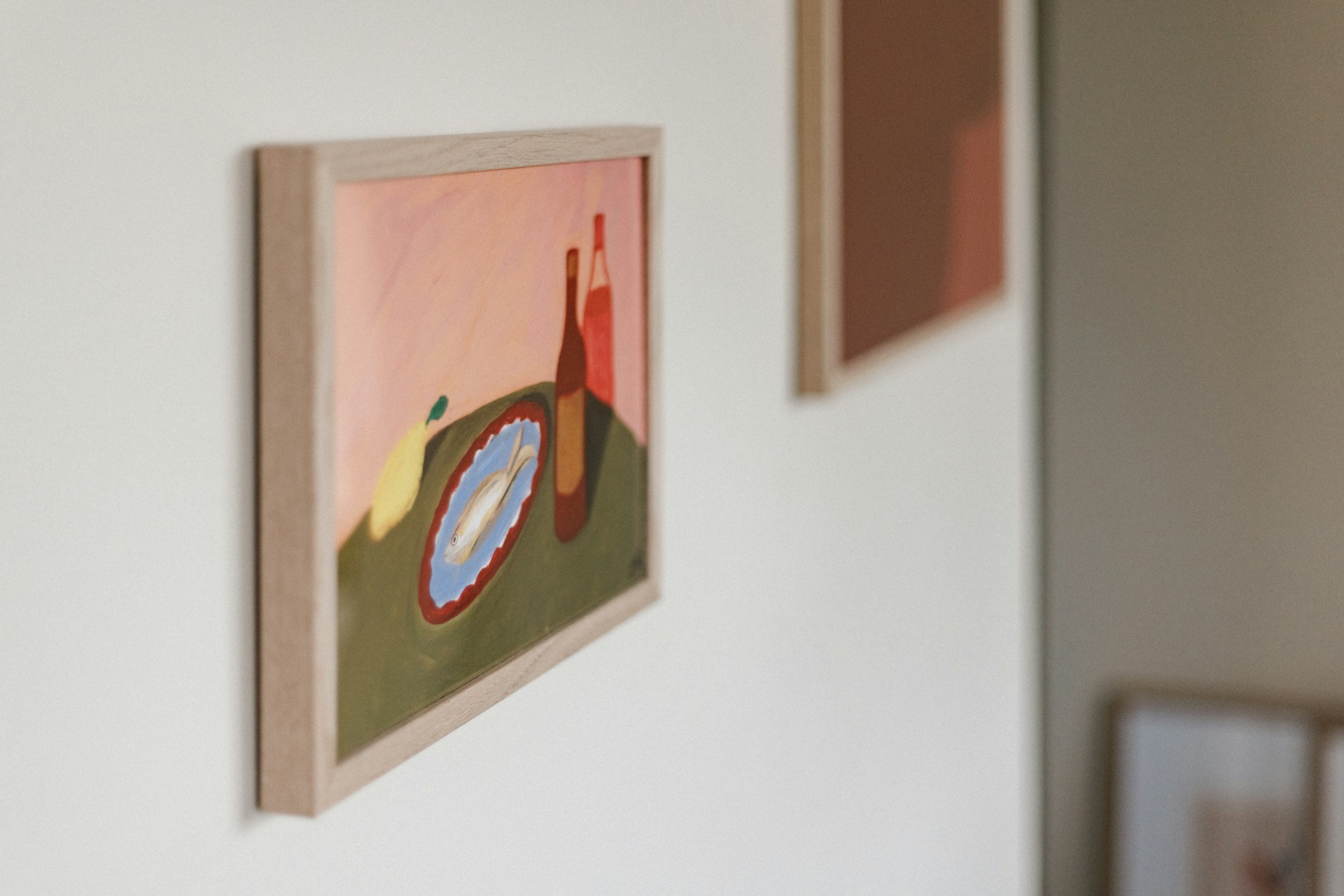 Painting hanging on a wall