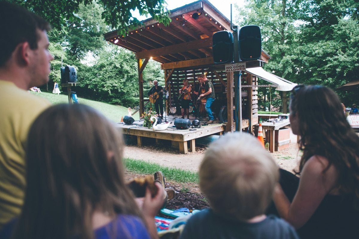 People enjoying a community concert