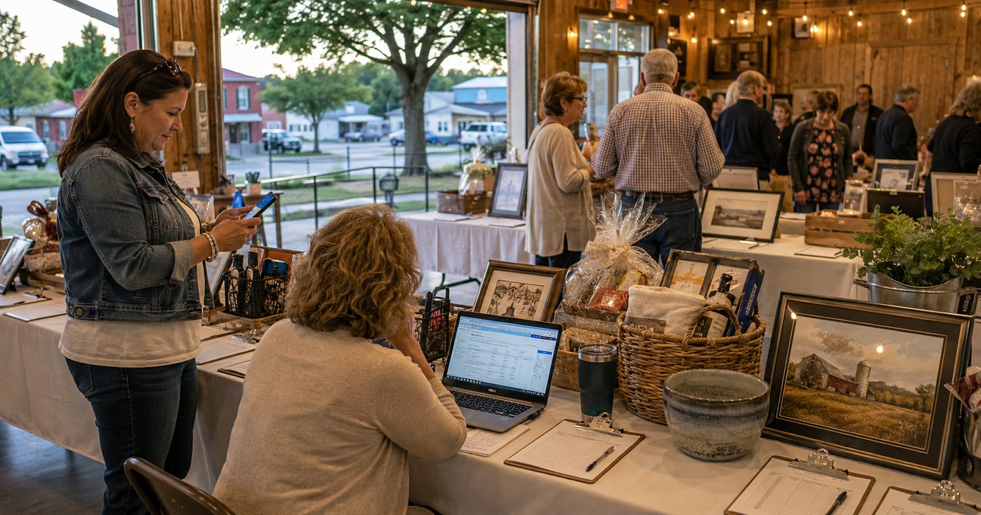 Small rural nonprofit running an online and traditional silent auction fundraiser