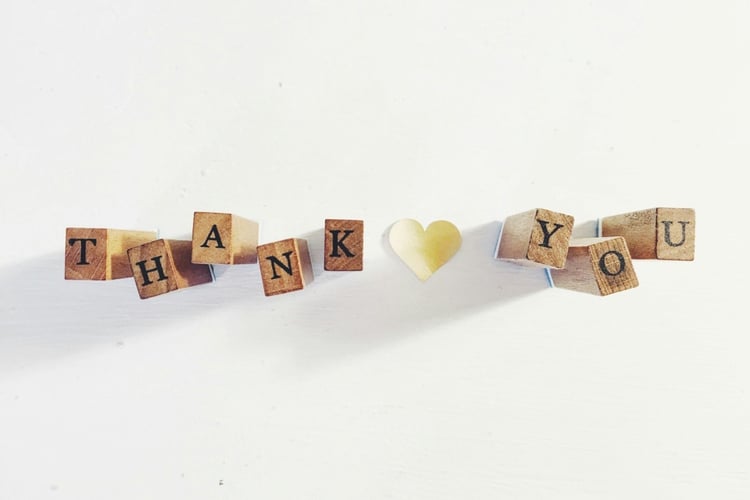 Thank you written in building blocks