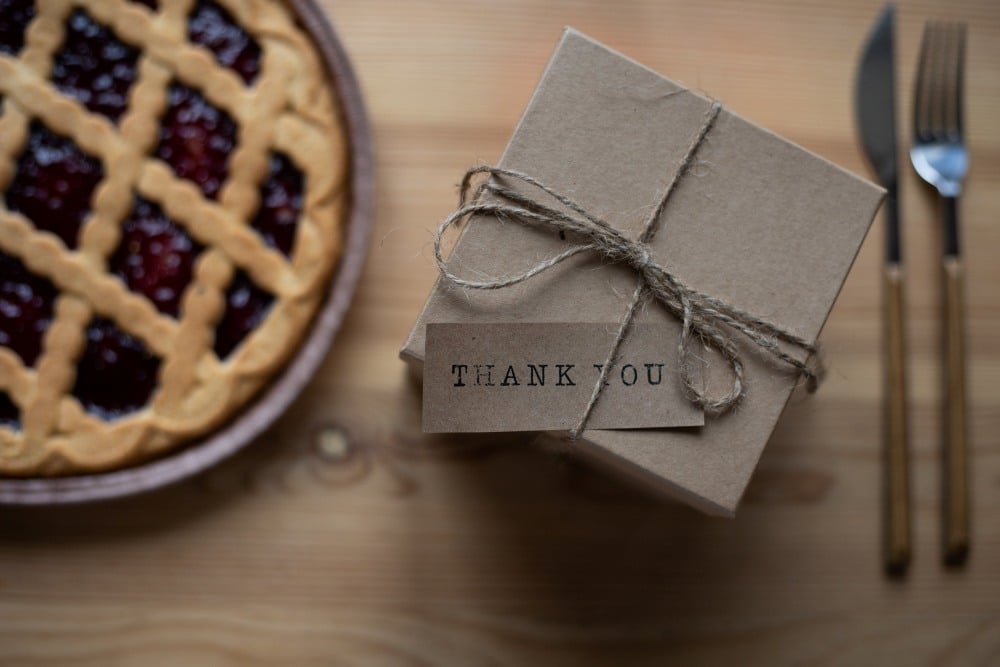 Thanksgiving thank you box and pie