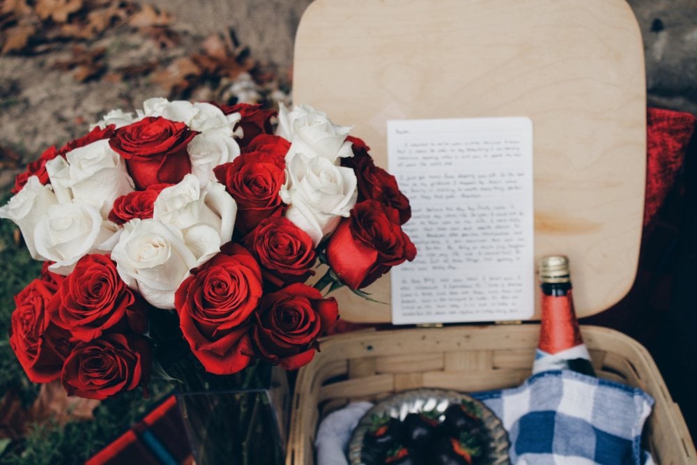 Valentines themed gift basket