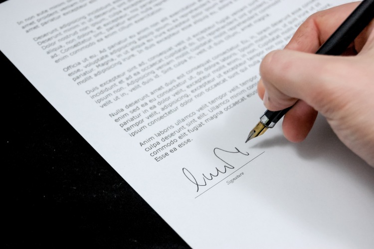 Acknowledgement letter signature