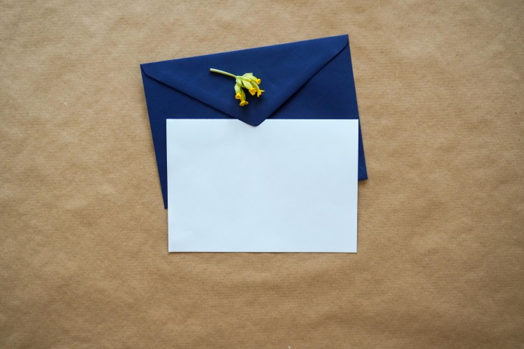 Blank note and envelope