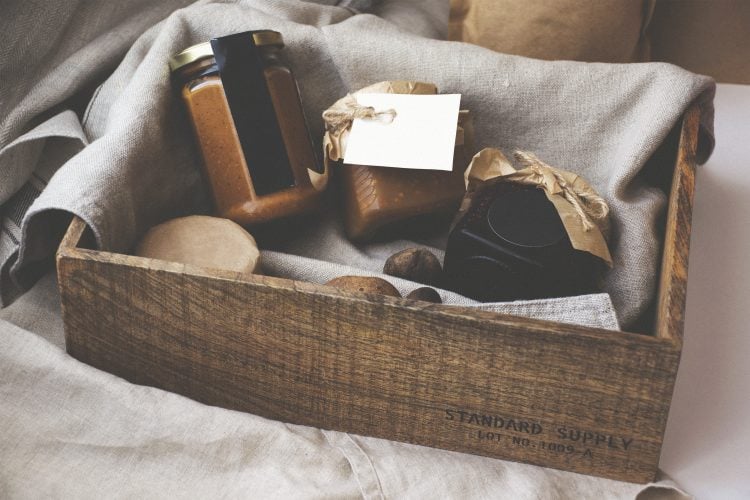 Rustic gift basket for auction